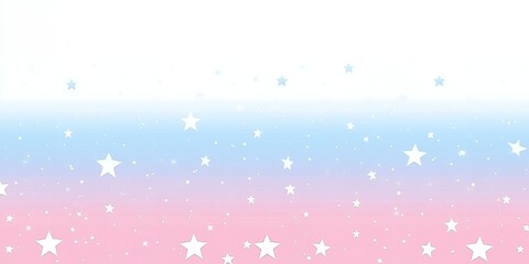 White stars on a pink and blue gradient background.