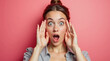 © StockShop - Surprised Woman Expression Portrait – Shocked Reaction Image on Bright Background, Perfect for Emotion and Marketing Concept