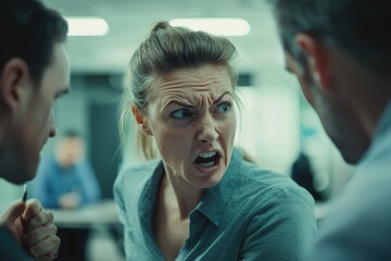 Poster - A woman looking surprised and caught off guard