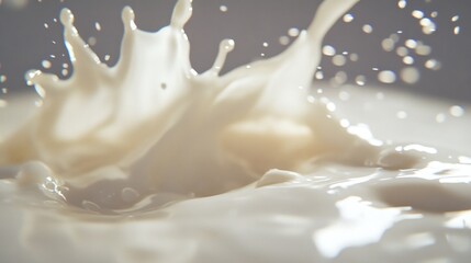 Poster - A simple milk splash on a clean white surface