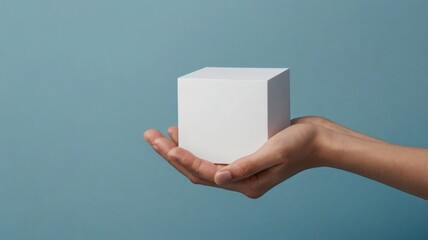 Businessman's hand chooses the one wooden cube block with the green right, checkmark icon symbol in front of the red cross sign, wrong icon blocks on white background. Moral choosing option concept.