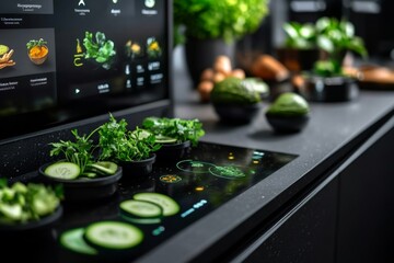 holographic detox guide, where users interact with a digital display to create personalized detox di