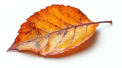 Wall Mural - A realistic cottonwood leaf with a triangular shape and finely toothed edges, isolated on white background 