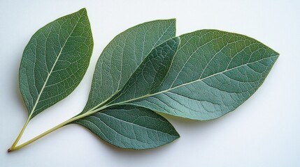 Wall Mural - a single sassafras leaf with its unique three-lobed structure, isolated on white background