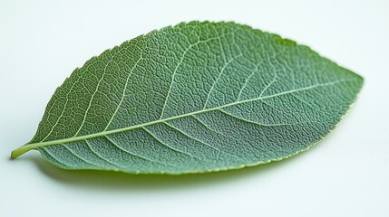 Wall Mural - a single sassafras leaf with its unique three-lobed structure, isolated on white background