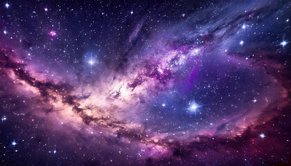 stunning view of a vibrant galaxy filled with colorful nebulae and shining stars in the vastness of 