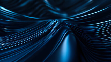 Abstract wave patterns in deep blue tones captured in a smooth flowing design, creating a sense of motion and serenity