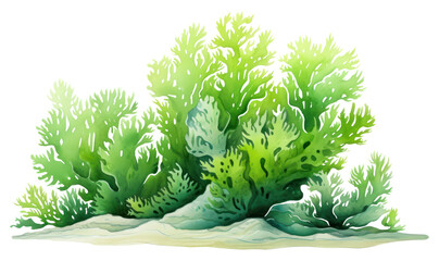 Canvas Print - PNG Green seaweed white background vegetable.