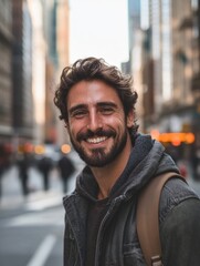 Wall Mural - Hipster Guy, City Street Portrait