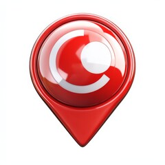 Symbol of GPS location, with 3D red glass pointer. Symbol of GPS location, with 3D red glass pointer. 3D rendering.