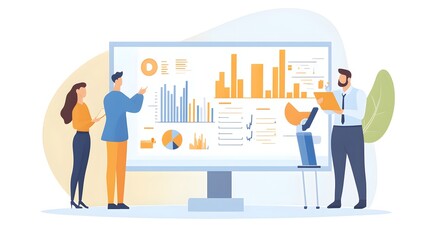 Wall Mural - diverse group of professionals analyzing health data