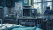 © Valeriia - Ventilator machine monitoring patients in a hospital room during the day. Lack of medical equipment concept. High-tech ventilator in hospital ICU room.
