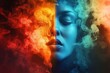 © StockUp - A face divided into fiery and cool shades, symbolizing the dynamic contrast of emotions in a visually stunning way.