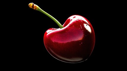 Wall Mural -   Close-up of a red apple with stem and blossom protruding from top