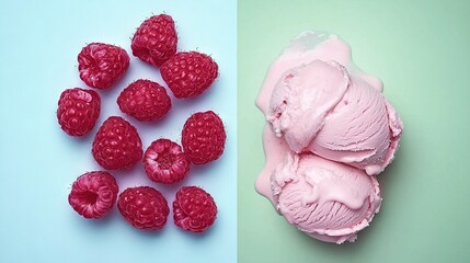 Canvas Print -   Raspberry Ice Cream Image