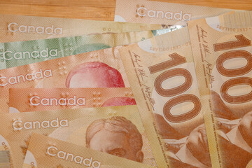 Wall Mural - Canada dollars. Canadian money, business background, financial concept, close up