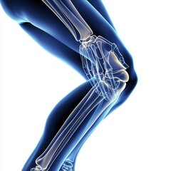 Sticker -  An X-ray image reveals a human leg skeleton below the knee