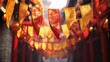 © Terry - A vibrant display of red and gold banners, symbolizing happiness and good fortune, hanging in a festive setting