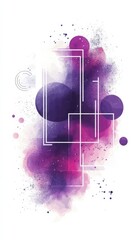 Canvas Print - abstract geometric composition with purple and pink hues, featuring circles and rectangles in a mini