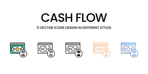 Cash Flow vector icons set ready to use stock illustration