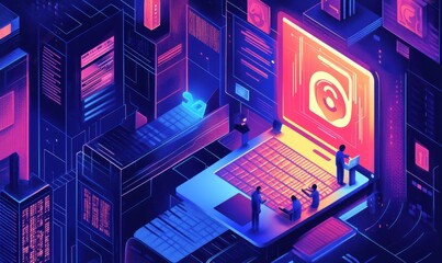 Cyber security, illustration