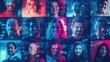 © Youttakone - A digitally-enhanced collage of diverse individuals' faces, showcasing expressions in vibrant colors and illuminated patterns, reflecting technology and connectivity.