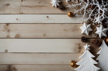 christmas decoration on wooden background