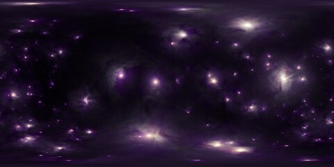Wall Mural - Vivid 12K HDRi 360 Skybox of Space Nebula and Stars in Seamless Equirectangular Projection for Virtual Reality