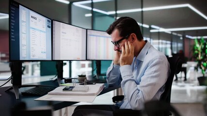 Aufkleber - Sad Frustrated Accountant Man