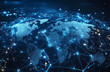 © PhotoArtHub - A digital map of the world with glowing lines connecting various points, representing global connectivity
