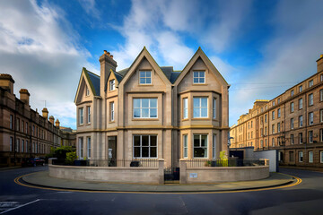 A street view of Edinburgh's historic Royal Mile. new detached home in England with a distinctive design.