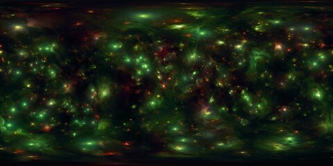 Wall Mural - 360-degree hdri texture of a glowing star cluster