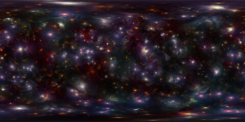 Wall Mural - 360-degree hdri texture of a glowing star cluster