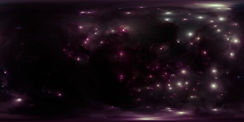 Wall Mural - 12k hdri pink cosmic nebula with stars in seamless 360 degree skybox for realistic 3d environments a