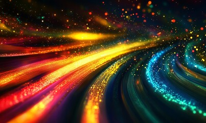 high-tech digital data transfer concept with vibrant lights and depth.