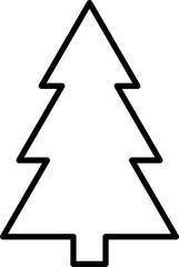 Wall Mural - christmas tree black line icon