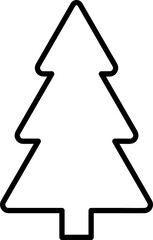 Wall Mural - christmas tree black line symbol