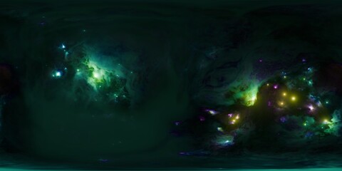 Wall Mural - high dynamic range 360-degree panorama of deep space nebula