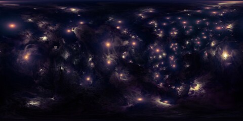 Wall Mural - 12K HDRi 360° Space Panorama with Dusty Realistic Nebula and Starfield - Seamless Skybox Environment Map for Immersive 3D Scenes and Virtual Reality Projects