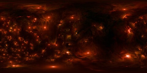 Wall Mural - breathtaking 12k hdri red and gold nebula with stars - ideal for sci-fi, space-themed designs, and v