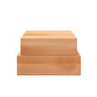 © umut hasanoglu - A pair of wooden boxes with a natural finish stacked together on a transparent background.