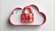 © Anna Shuliatieva - Red Padlock Icon Secured On A White Cloud Symbol, Concept Of Cloud Computing Security, 3d Rendering