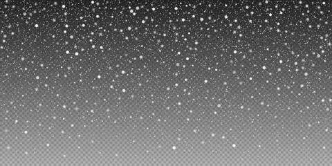 Wall Mural - crystal clear snowflakes and frost white snow particles in the air. light snowstorm with varied snow