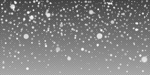 Wall Mural - snowflakes overlay with transparent background, winter effect to holiday designs, seasonal projects,