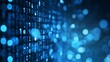 © 为轩 张 - Blue binary code background with a bokeh effect, symbolizing data technology and information exchange in the digital world.