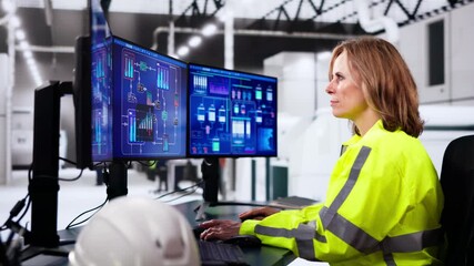 Leinwandbilder - Operator And Engineer Monitor SCADA System