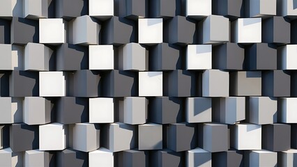Vector Abstract geometric shape from gray cubes. White squares