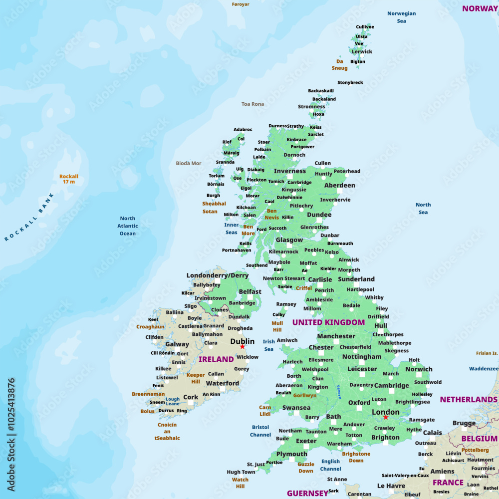 Simple political map of United Kingdom Stock Vector | Adobe Stock