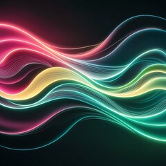 Abstract background. Fluid color gradient waves, with dynamic motion. Neon colorful abstract design of light waves. Illustration For Wallpaper, Banner, Background, Card, Book Illustration, website.