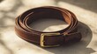 © Boonnam Burart - Elegant Brown Leather Belt on Soft Surface